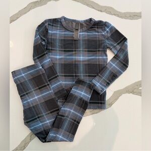 SKIMS Glacier Plaid Sleepwear Set